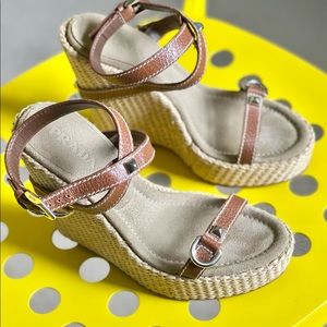 Prada ankle strap wedges size 7